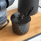 Açucareiro Twist com Colher Preto 250g - Ela Decora